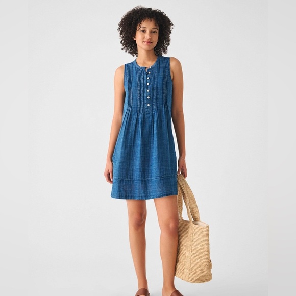 Faherty Isha Dress, Indigo, Medium - Picture 1 of 8